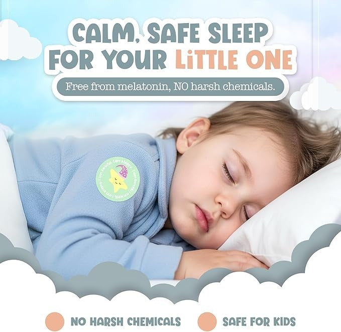 Gemma Joy StickyOnes Sleep Patches for Kids – Toddler Sleep Aid Stickers with Natural Sandalwood, Chamomile & Lavender – Melatonin-Free Sleepy Stickers for Kids, Sticks to Clothes All Night (30 Pack)