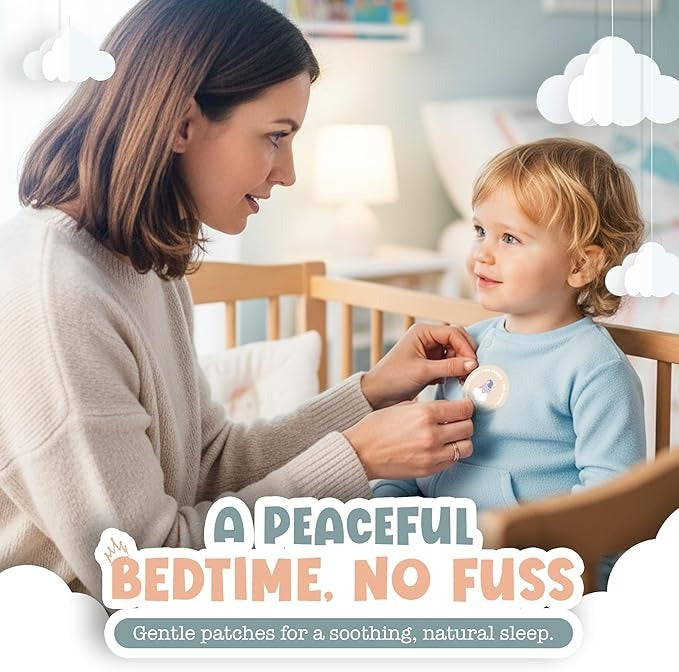 Gemma Joy StickyOnes Sleep Patches for Kids – Toddler Sleep Aid Stickers with Natural Sandalwood, Chamomile & Lavender – Melatonin-Free Sleepy Stickers for Kids, Sticks to Clothes All Night (30 Pack)