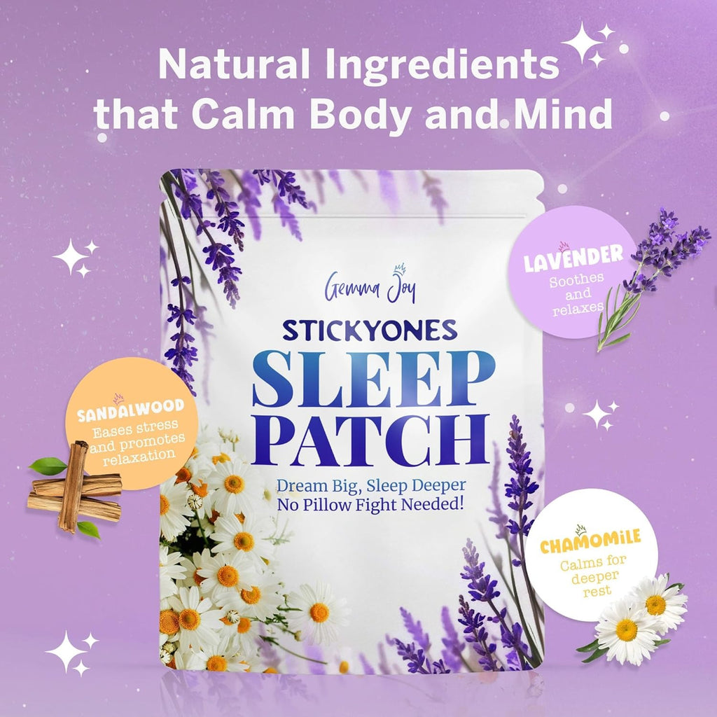 Gemma Joy StickyOnes Sleep Patches for Adults – Extra Strength Sleeping Patches – Melatonin-Free Non-Invasive Sleep Aid with Essential Oils – Aromatherapy Patch Stickers for Men and Women – 30 Count